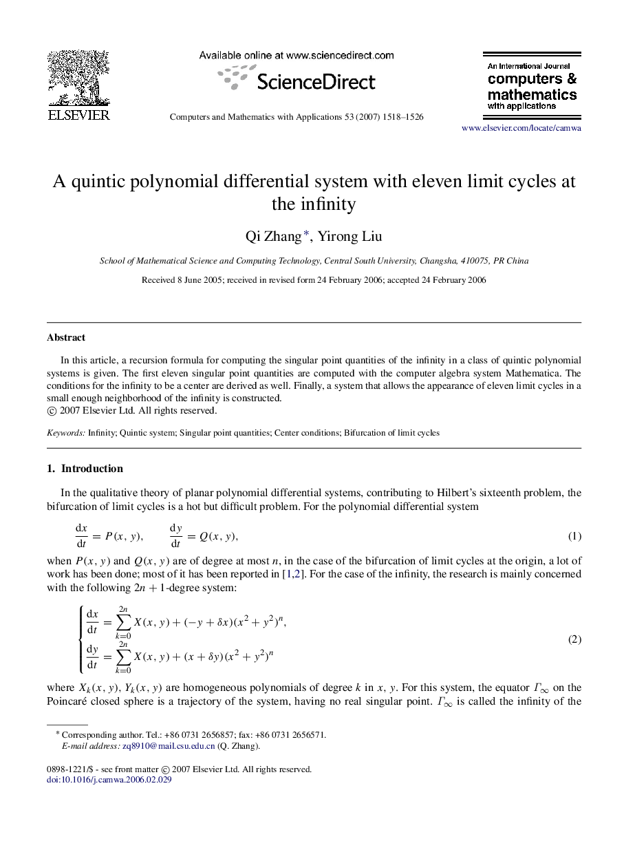 A quintic polynomial differential system with eleven limit cycles at the infinity