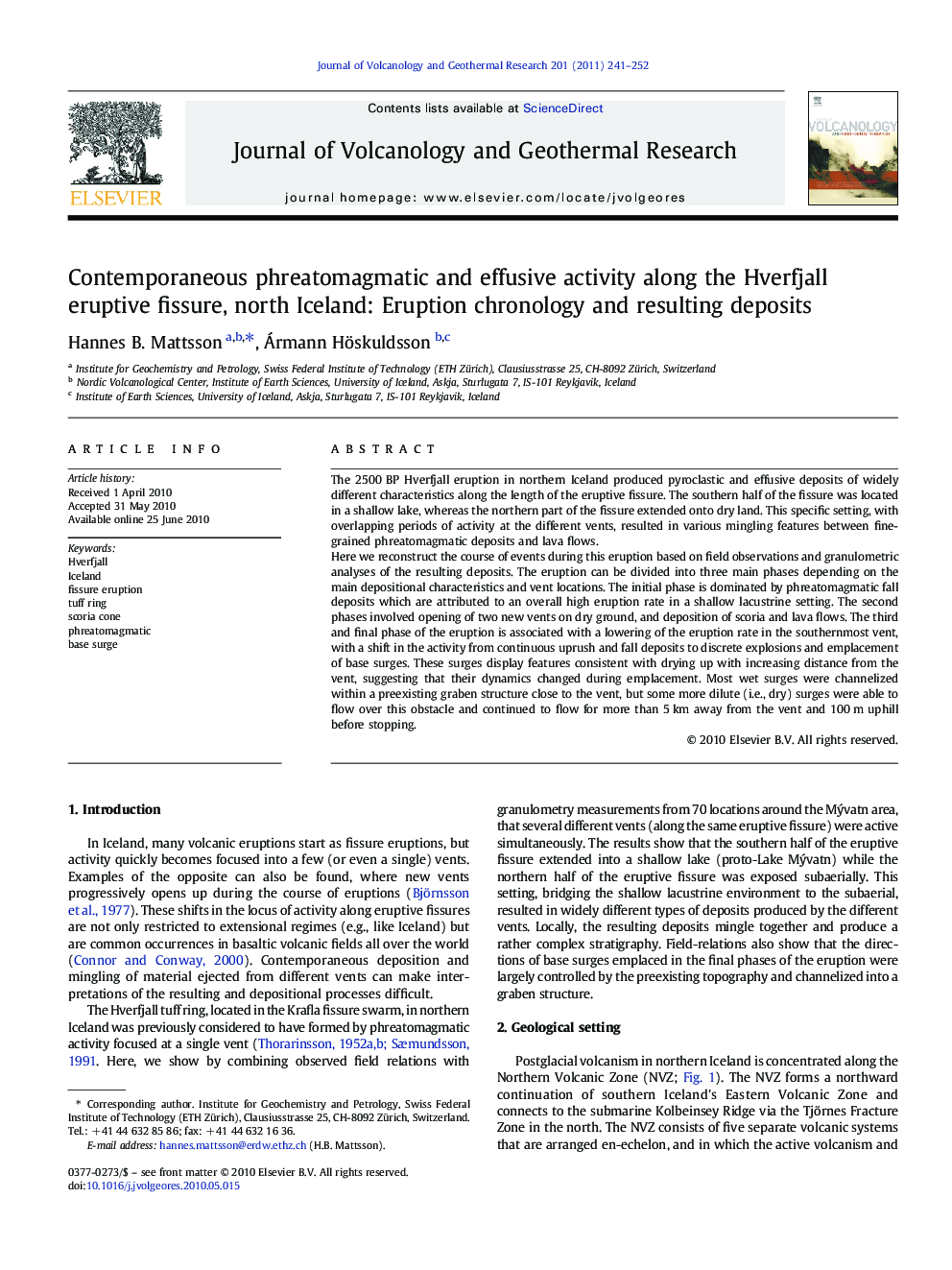 Contemporaneous phreatomagmatic and effusive activity along the Hverfjall eruptive fissure, north Iceland: Eruption chronology and resulting deposits