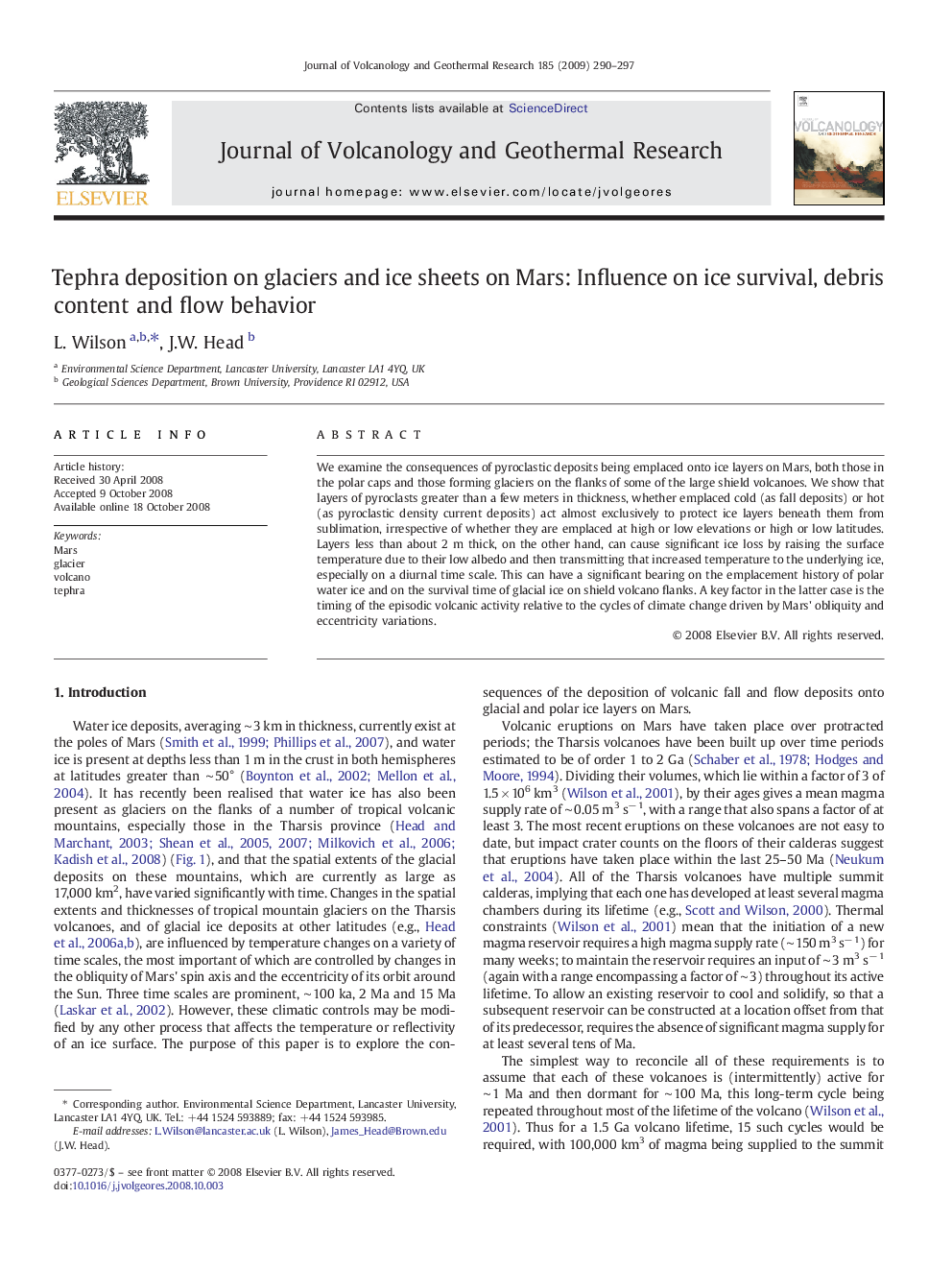 Tephra deposition on glaciers and ice sheets on Mars: Influence on ice survival, debris content and flow behavior