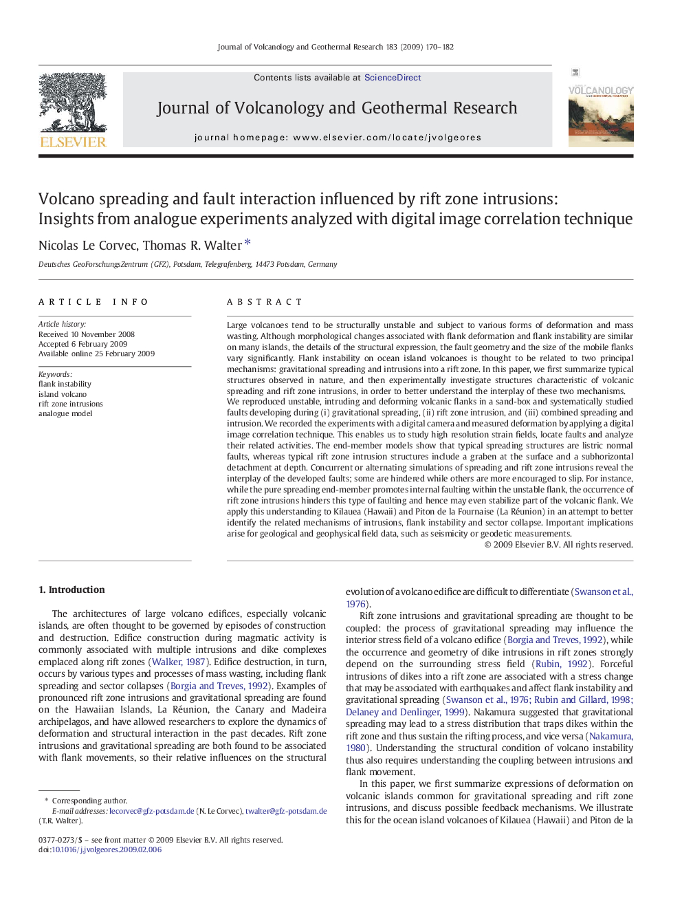 Volcano spreading and fault interaction influenced by rift zone intrusions: Insights from analogue experiments analyzed with digital image correlation technique