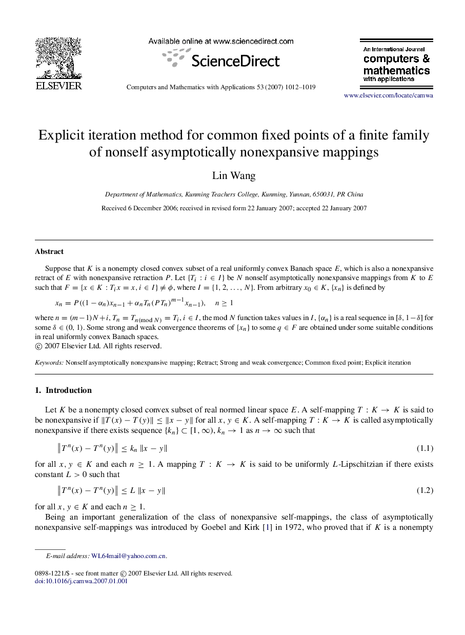 Explicit iteration method for common fixed points of a finite family of nonself asymptotically nonexpansive mappings