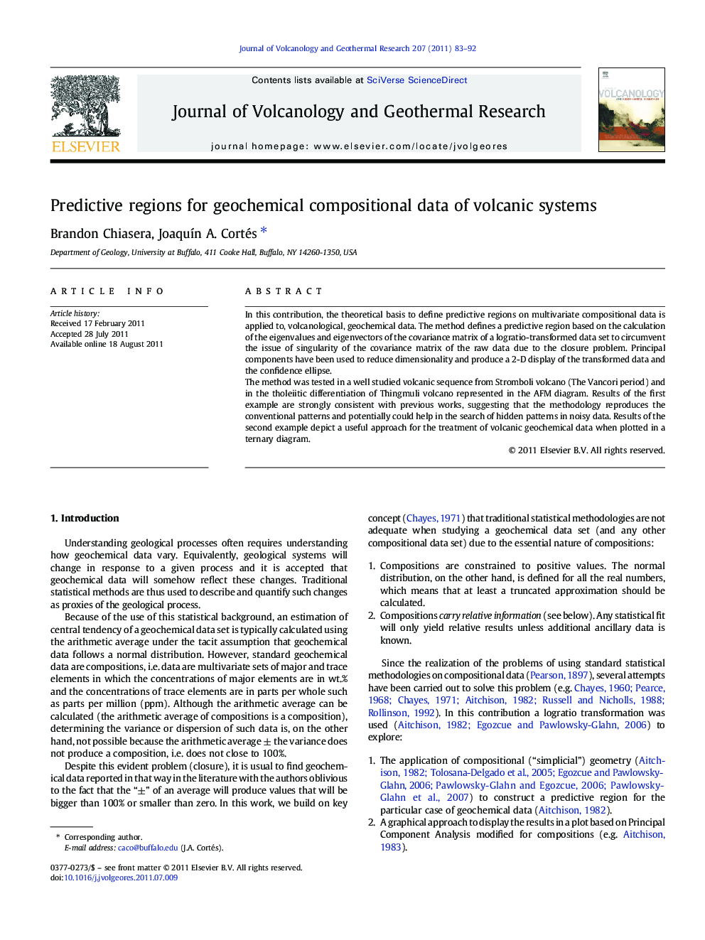 Predictive regions for geochemical compositional data of volcanic systems