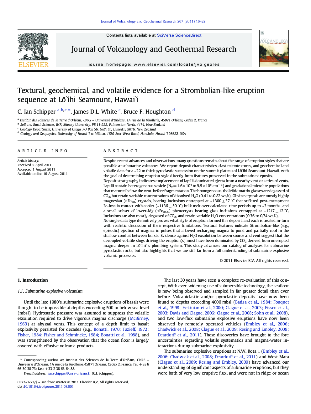 Textural, geochemical, and volatile evidence for a Strombolian-like eruption sequence at LÅ`ihi Seamount, Hawai`i