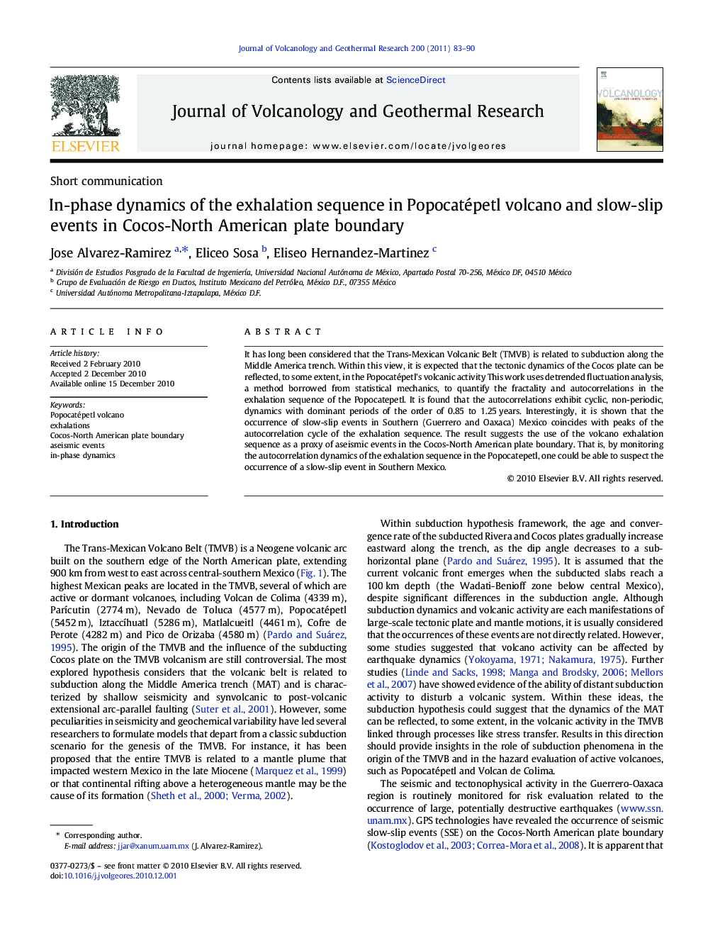 In-phase dynamics of the exhalation sequence in Popocatépetl volcano and slow-slip events in Cocos-North American plate boundary