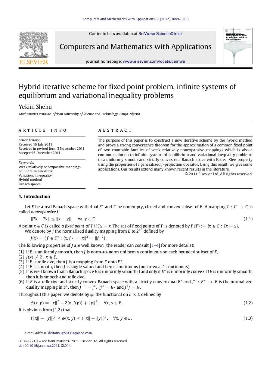 Hybrid iterative scheme for fixed point problem, infinite systems of equilibrium and variational inequality problems