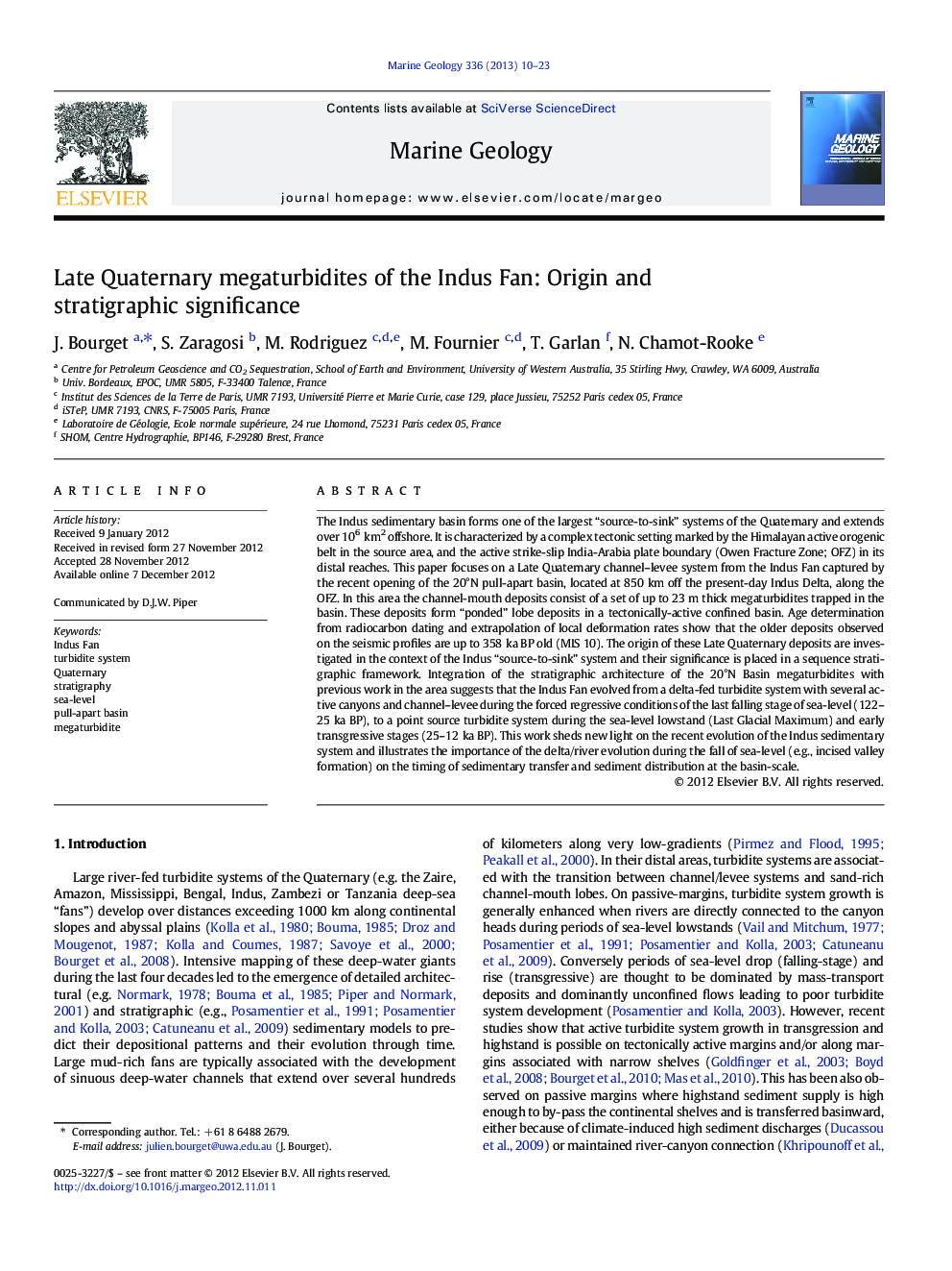 Late Quaternary megaturbidites of the Indus Fan: Origin and stratigraphic significance