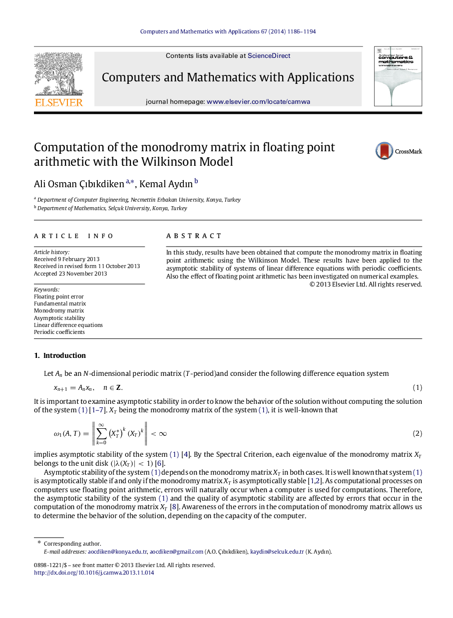 Computation of the monodromy matrix in floating point arithmetic with the Wilkinson Model