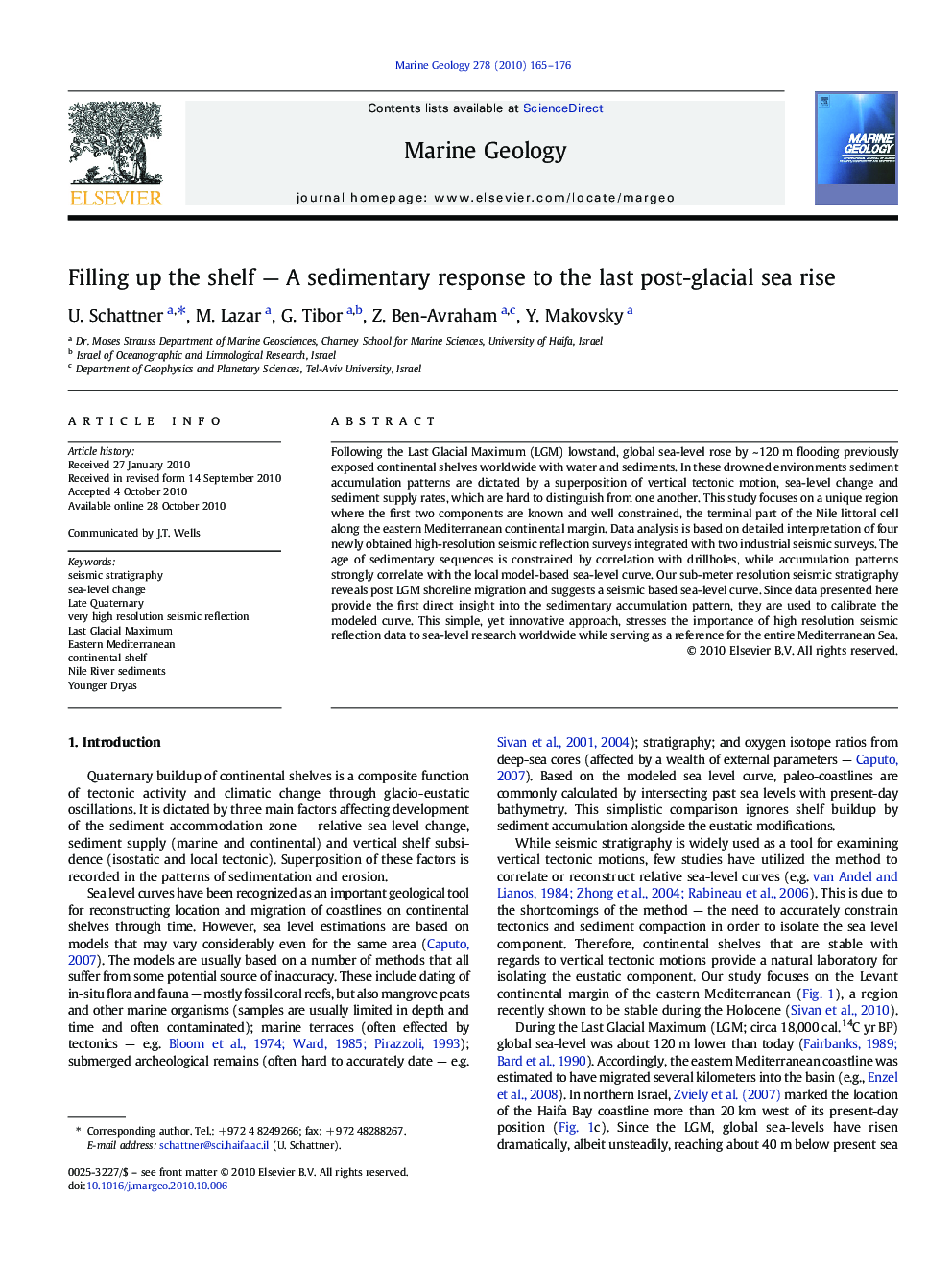 Filling up the shelf — A sedimentary response to the last post-glacial sea rise