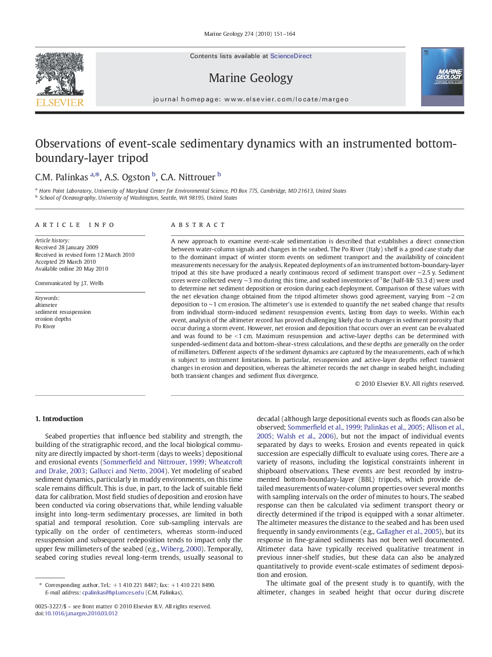 Observations of event-scale sedimentary dynamics with an instrumented bottom-boundary-layer tripod