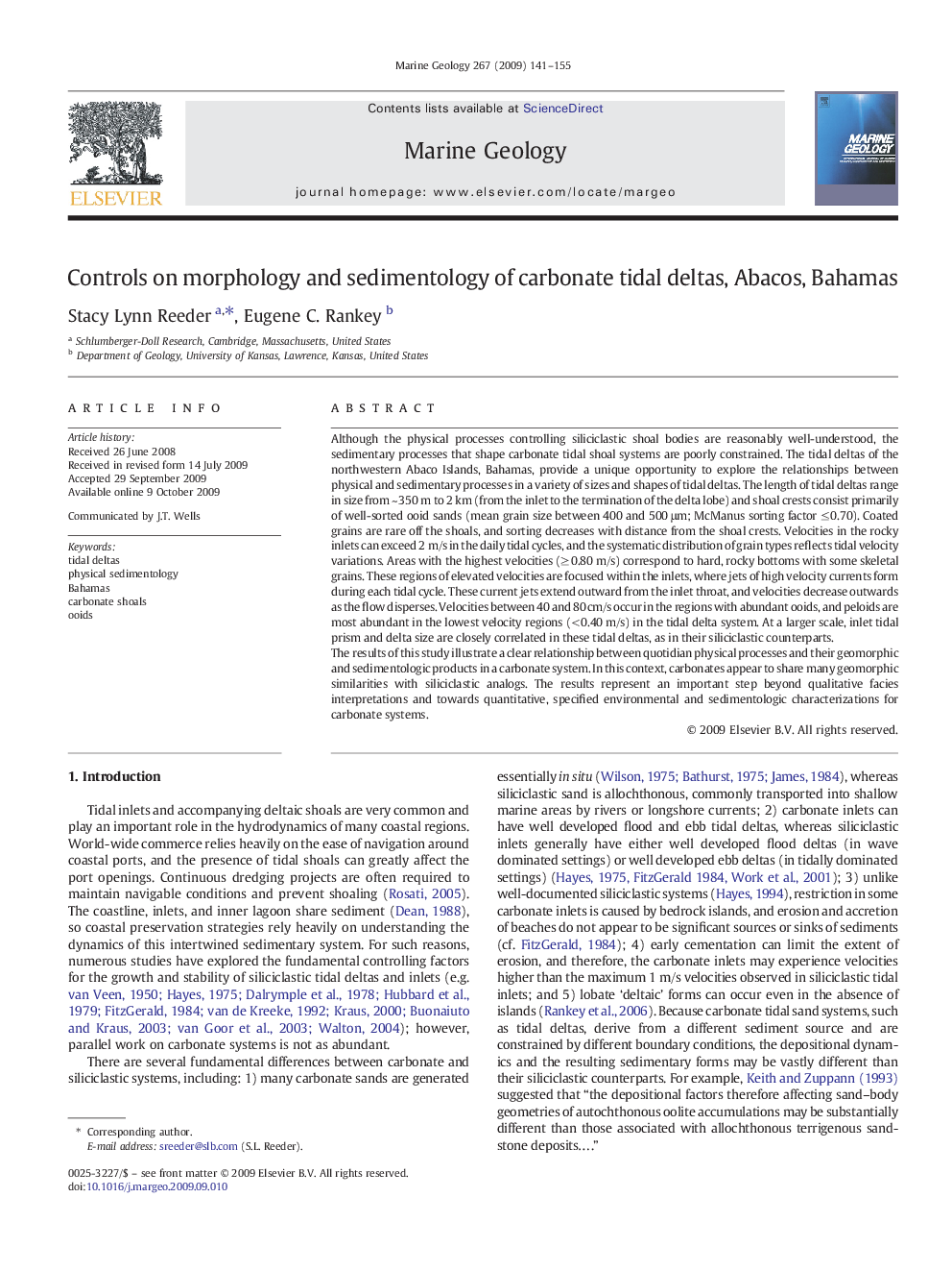 Controls on morphology and sedimentology of carbonate tidal deltas, Abacos, Bahamas