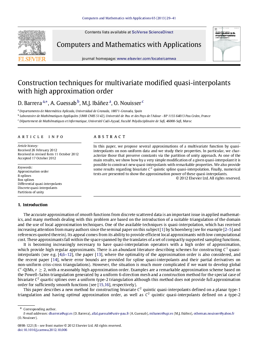 Construction techniques for multivariate modified quasi-interpolants with high approximation order