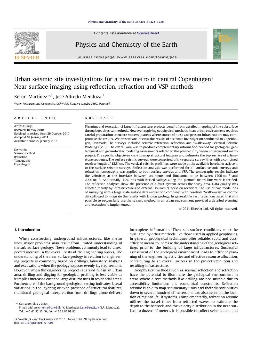 Urban seismic site investigations for a new metro in central Copenhagen: Near surface imaging using reflection, refraction and VSP methods