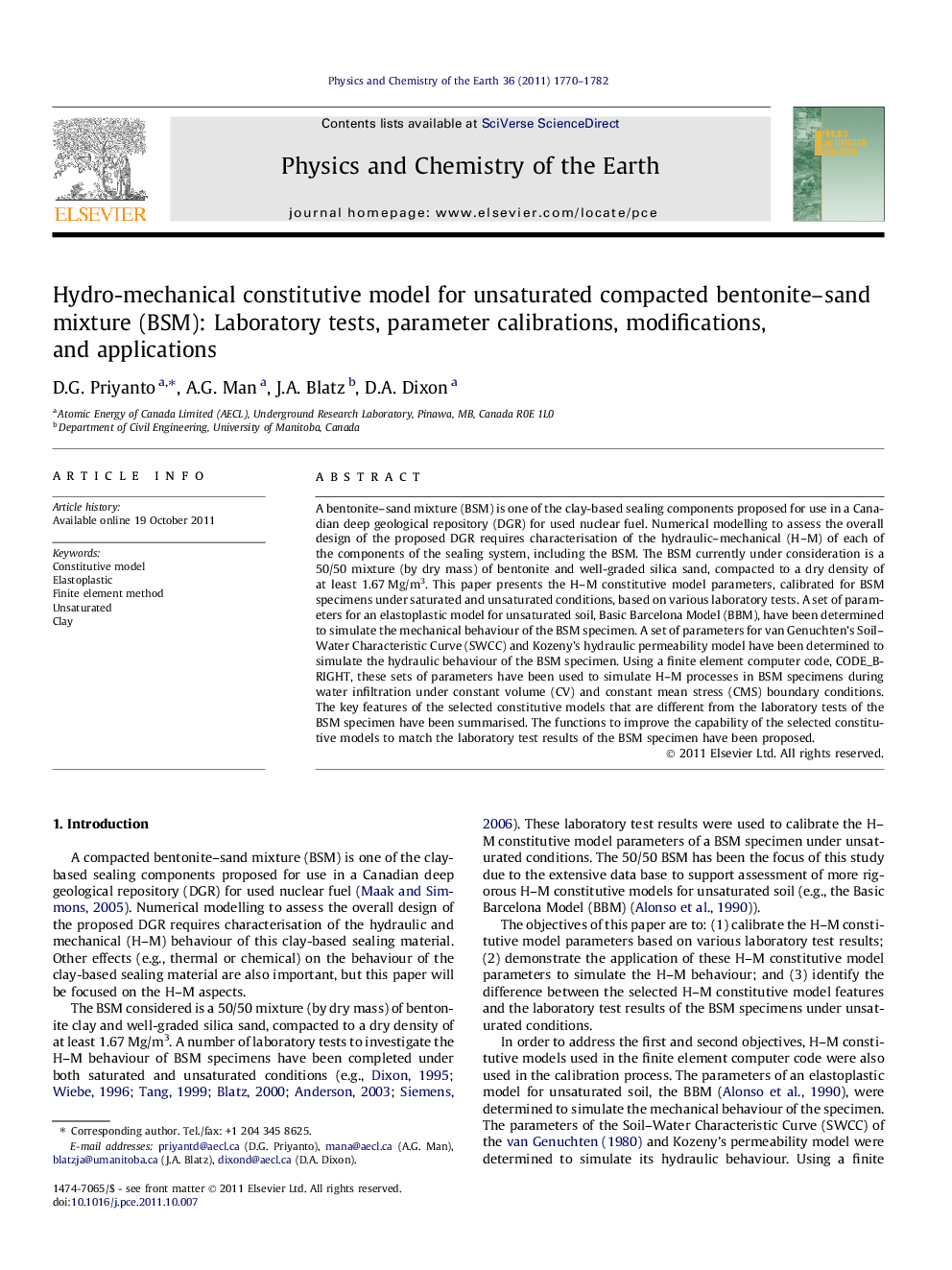 Hydro-mechanical constitutive model for unsaturated compacted bentonite-sand mixture (BSM): Laboratory tests, parameter calibrations, modifications, and applications