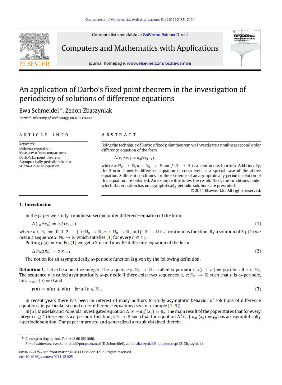 An application of Darbo’s fixed point theorem in the investigation of periodicity of solutions of difference equations