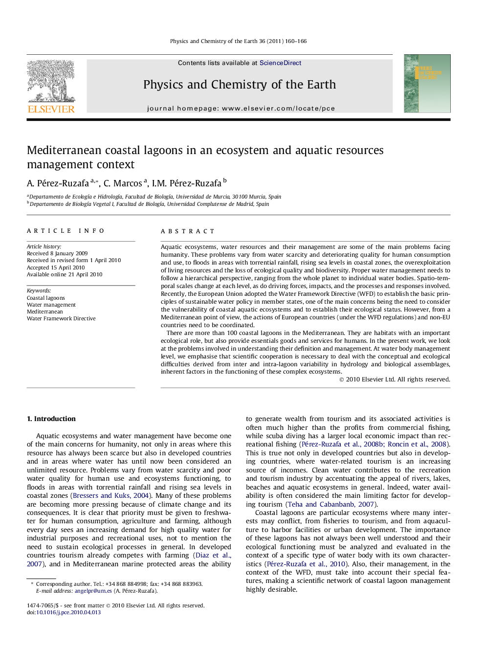 Mediterranean coastal lagoons in an ecosystem and aquatic resources management context