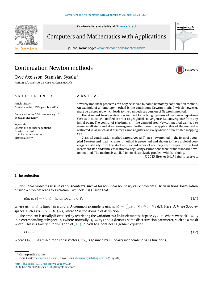 Continuation Newton methods