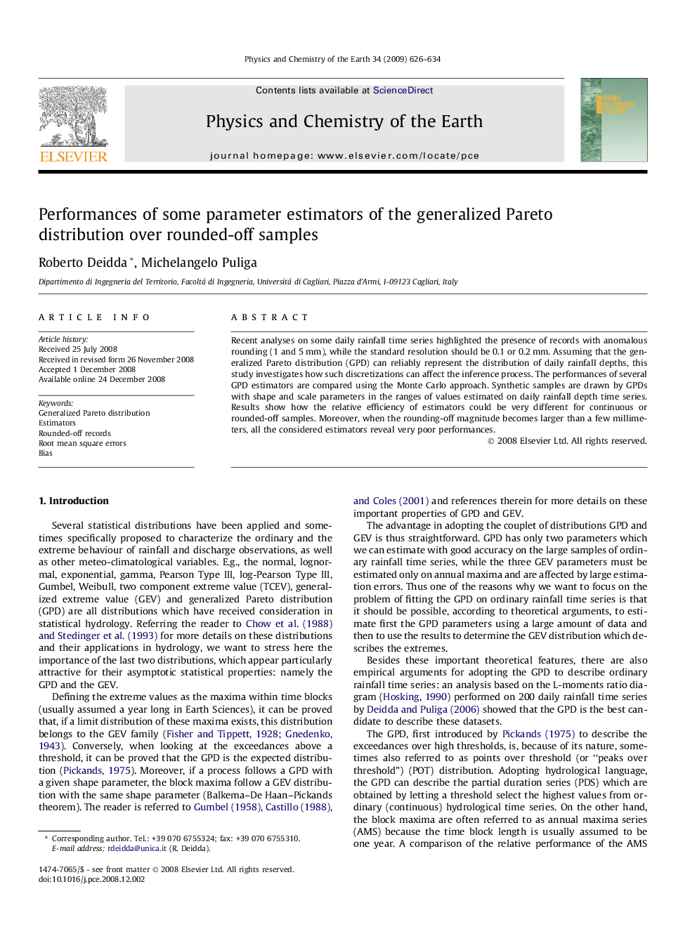 Performances of some parameter estimators of the generalized Pareto distribution over rounded-off samples