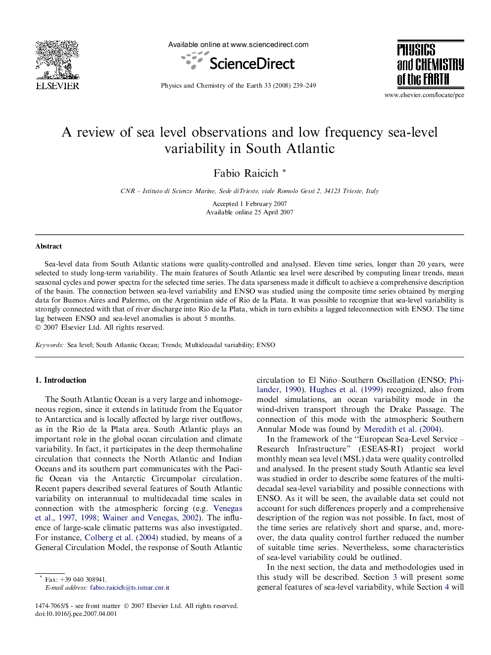 A review of sea level observations and low frequency sea-level variability in South Atlantic