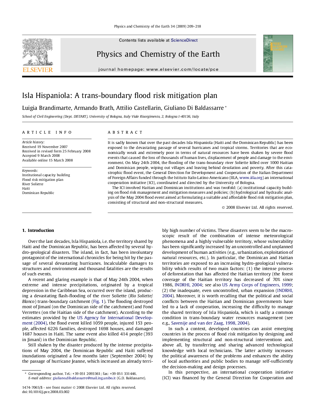 Isla Hispaniola: A trans-boundary flood risk mitigation plan