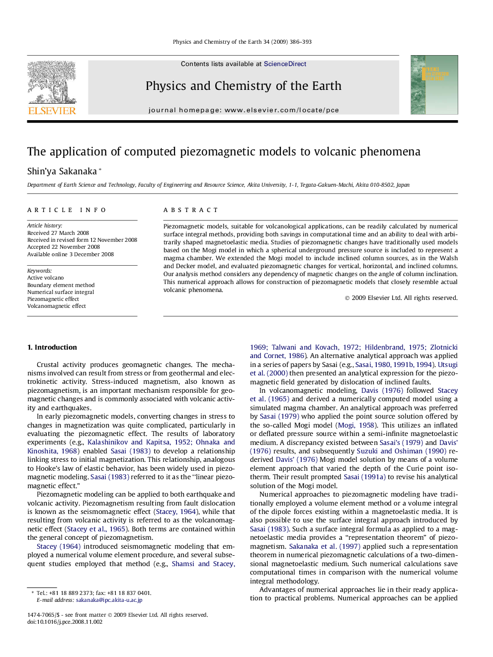 The application of computed piezomagnetic models to volcanic phenomena