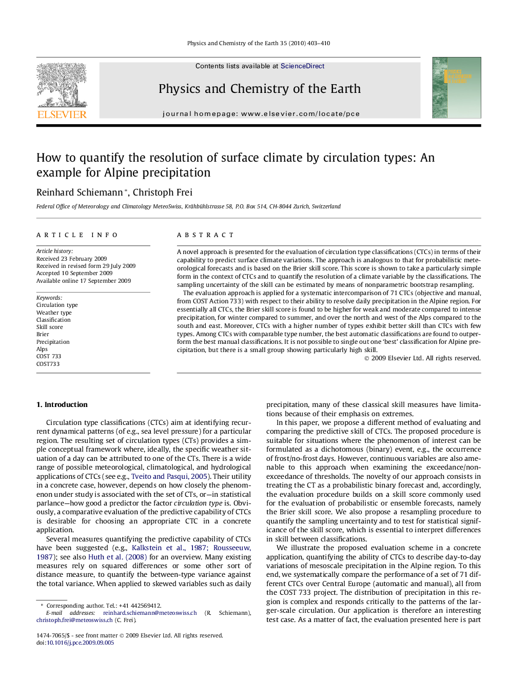 How to quantify the resolution of surface climate by circulation types: An example for Alpine precipitation