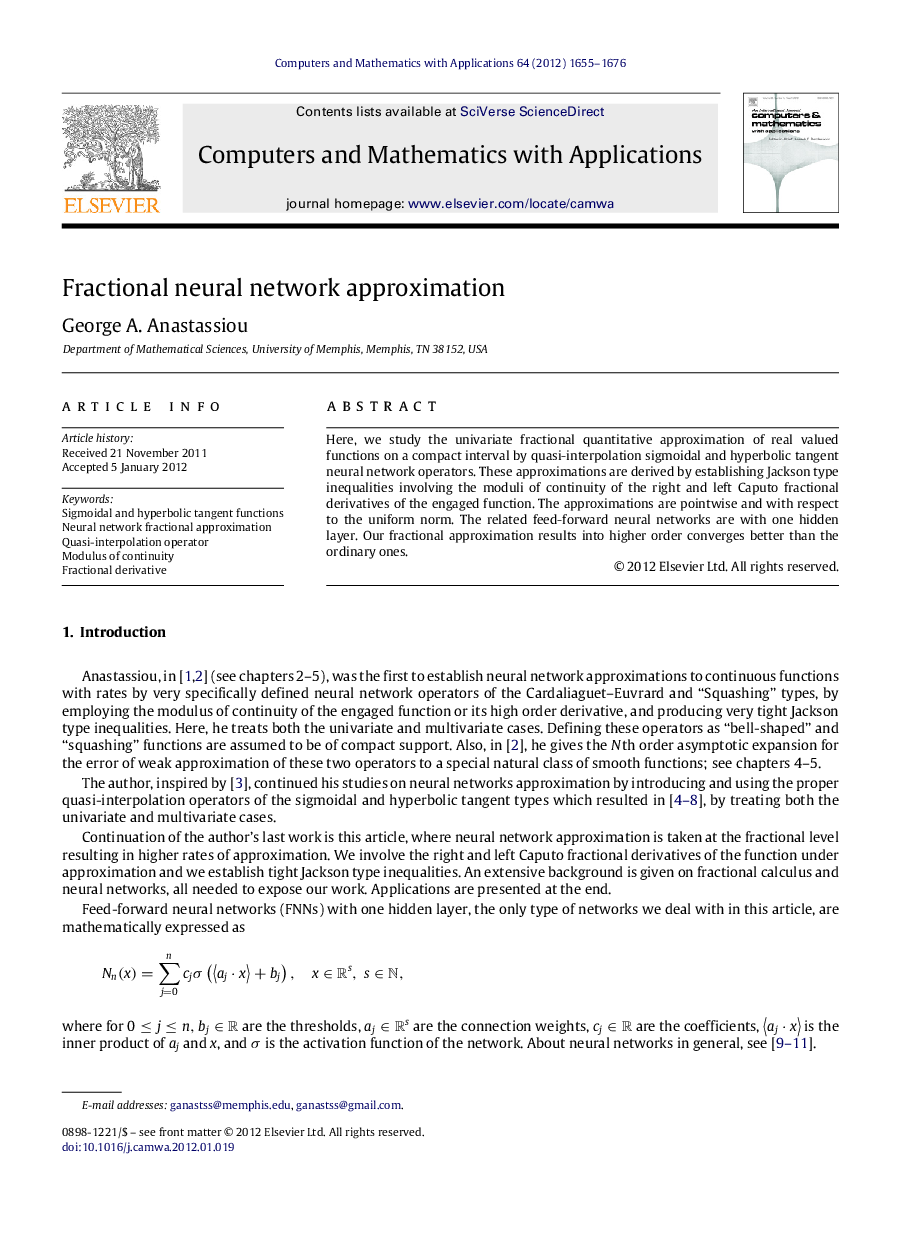 Fractional neural network approximation