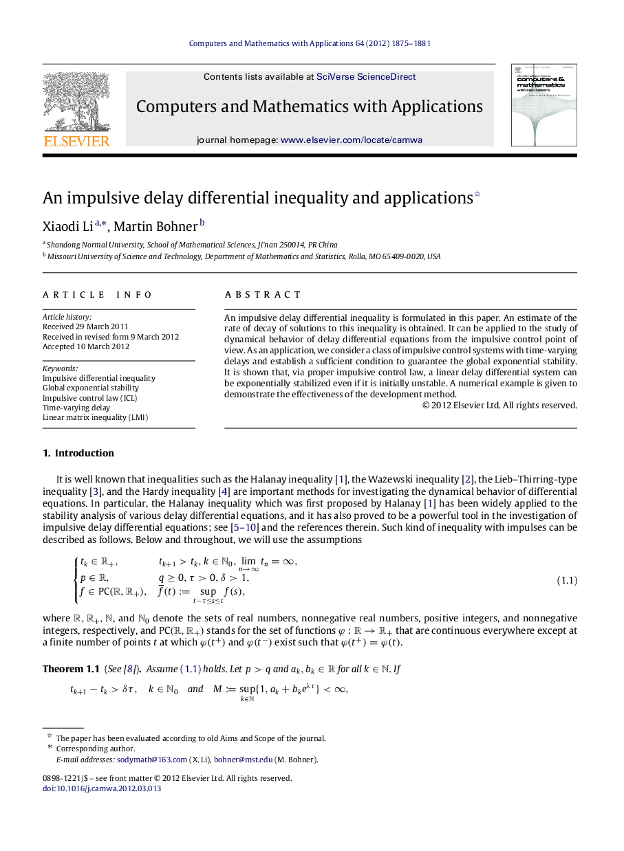 An impulsive delay differential inequality and applications 