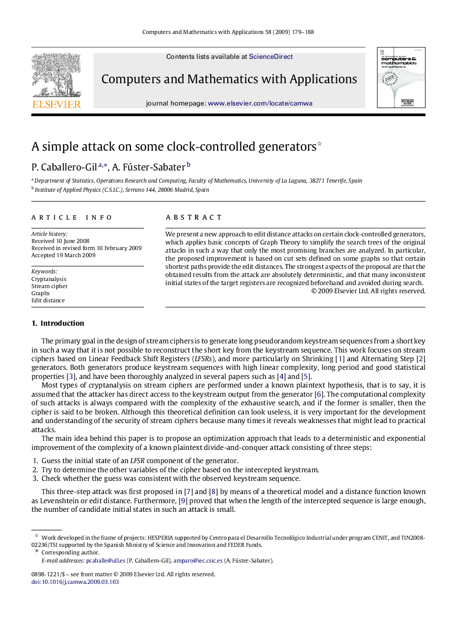 A simple attack on some clock-controlled generators 