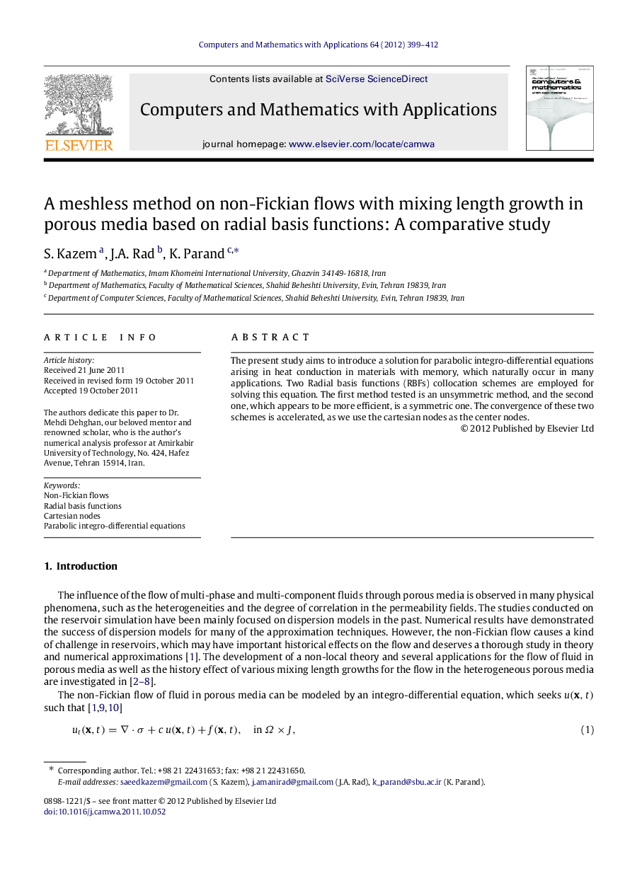 A meshless method on non-Fickian flows with mixing length growth in porous media based on radial basis functions: A comparative study