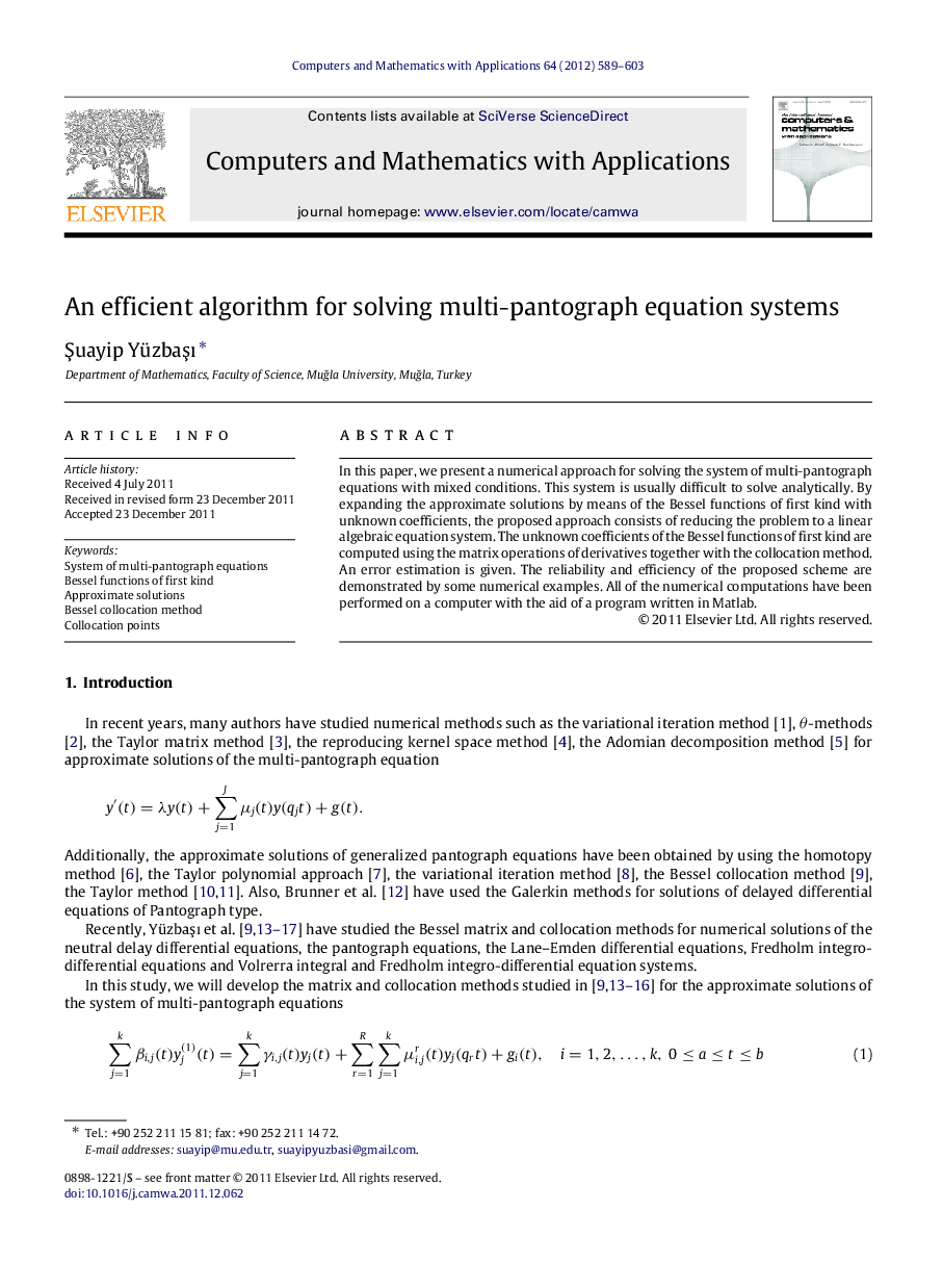 An efficient algorithm for solving multi-pantograph equation systems