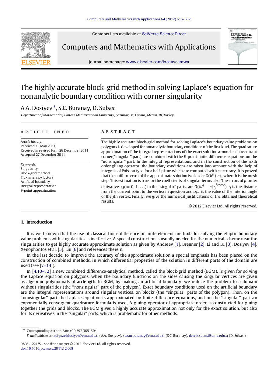 The highly accurate block-grid method in solving Laplace’s equation for nonanalytic boundary condition with corner singularity