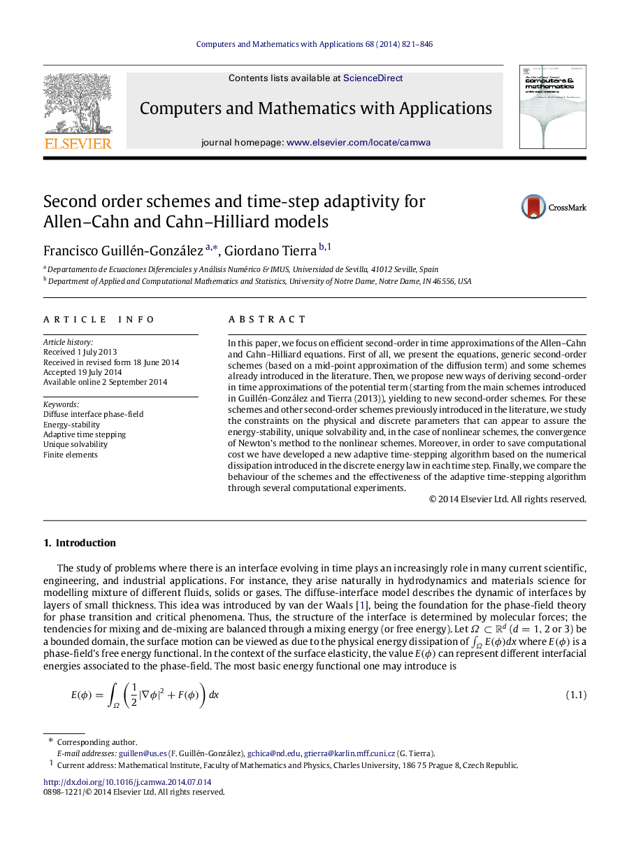 Second order schemes and time-step adaptivity for Allen–Cahn and Cahn–Hilliard models