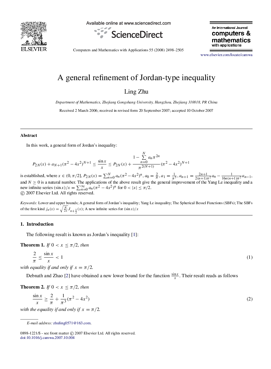 A general refinement of Jordan-type inequality