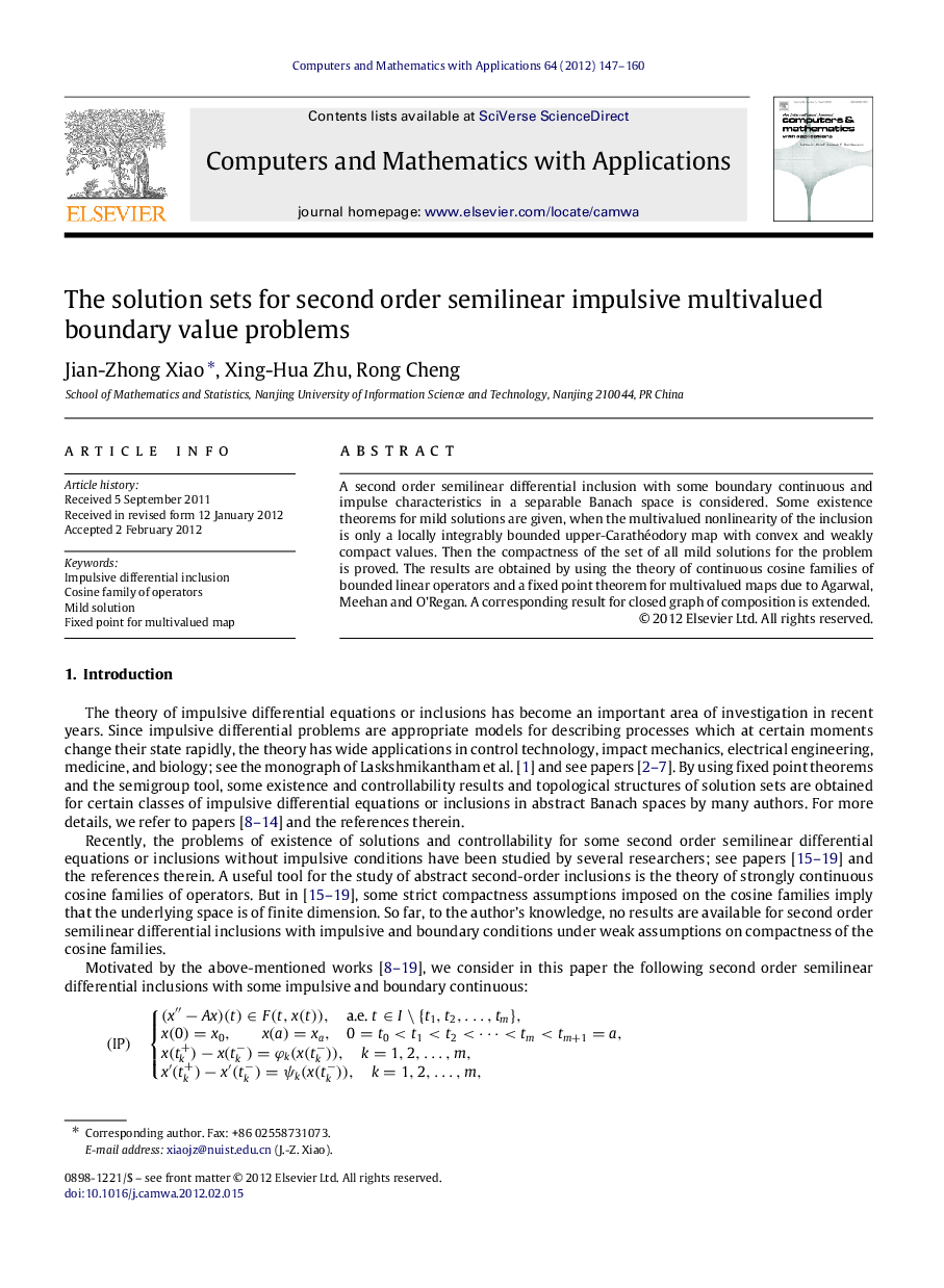 The solution sets for second order semilinear impulsive multivalued boundary value problems