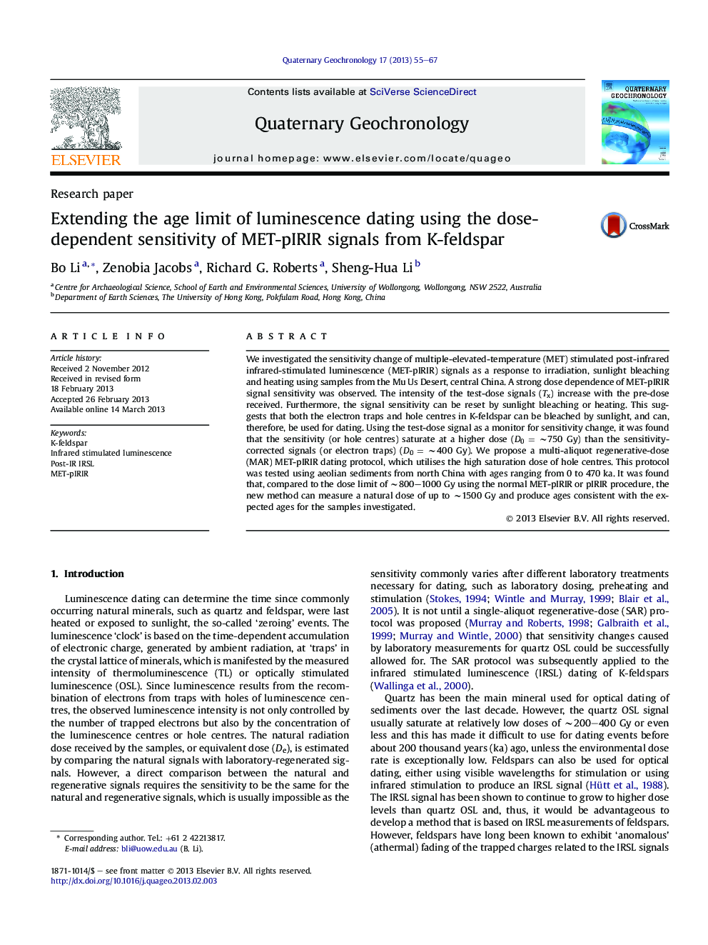 Extending the age limit of luminescence dating using the dose-dependent sensitivity of MET-pIRIR signals from K-feldspar