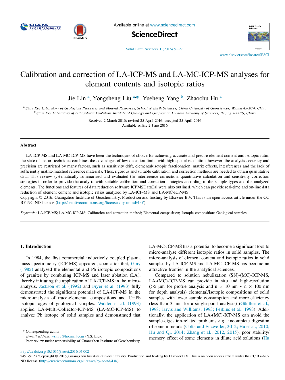 Calibration and correction of LA-ICP-MS and LA-MC-ICP-MS analyses for element contents and isotopic ratios 