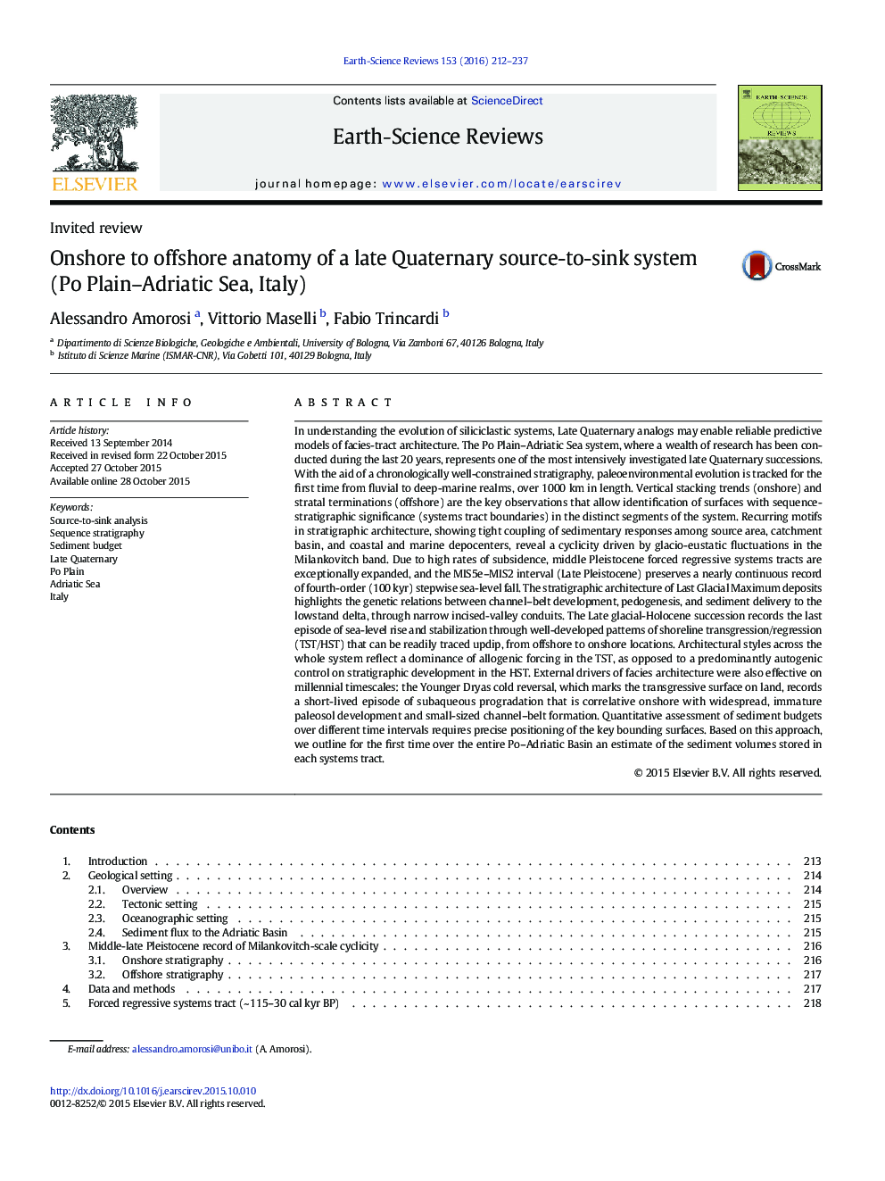 Onshore to offshore anatomy of a late Quaternary source-to-sink system (Po Plain–Adriatic Sea, Italy)