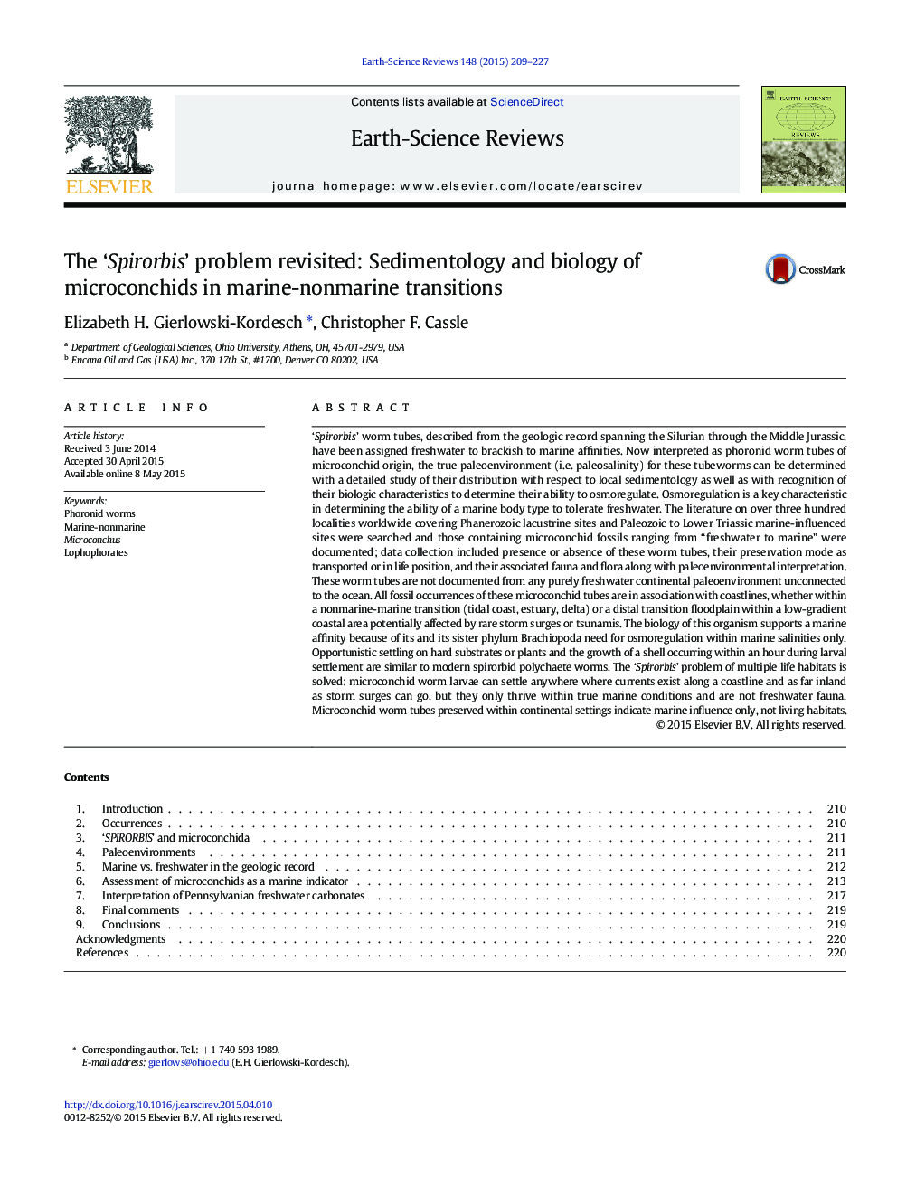 The ‘Spirorbis’ problem revisited: Sedimentology and biology of microconchids in marine-nonmarine transitions
