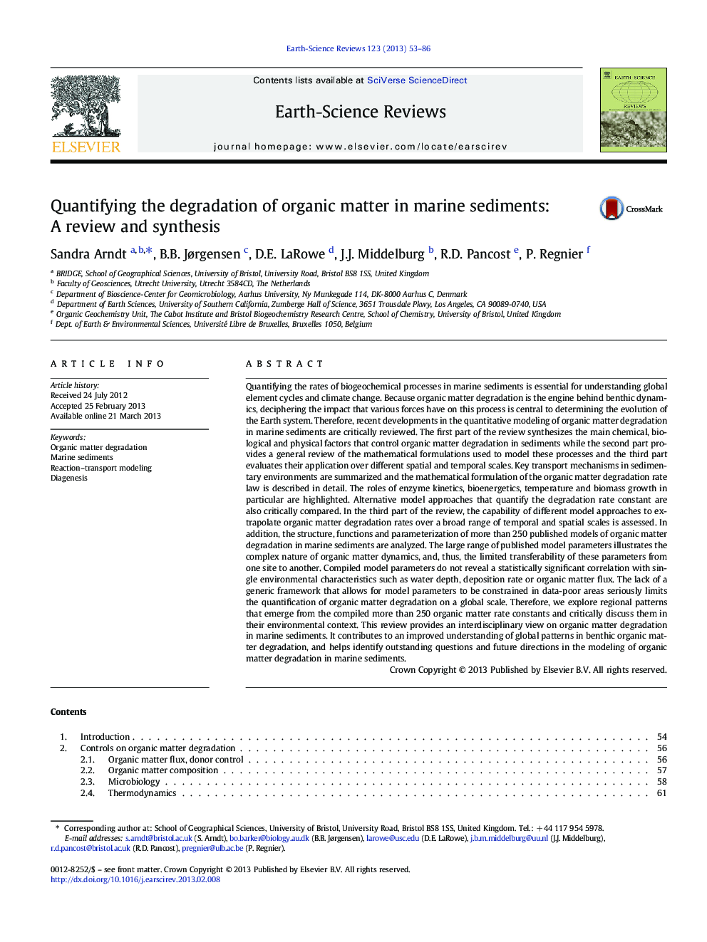 Quantifying the degradation of organic matter in marine sediments: A review and synthesis