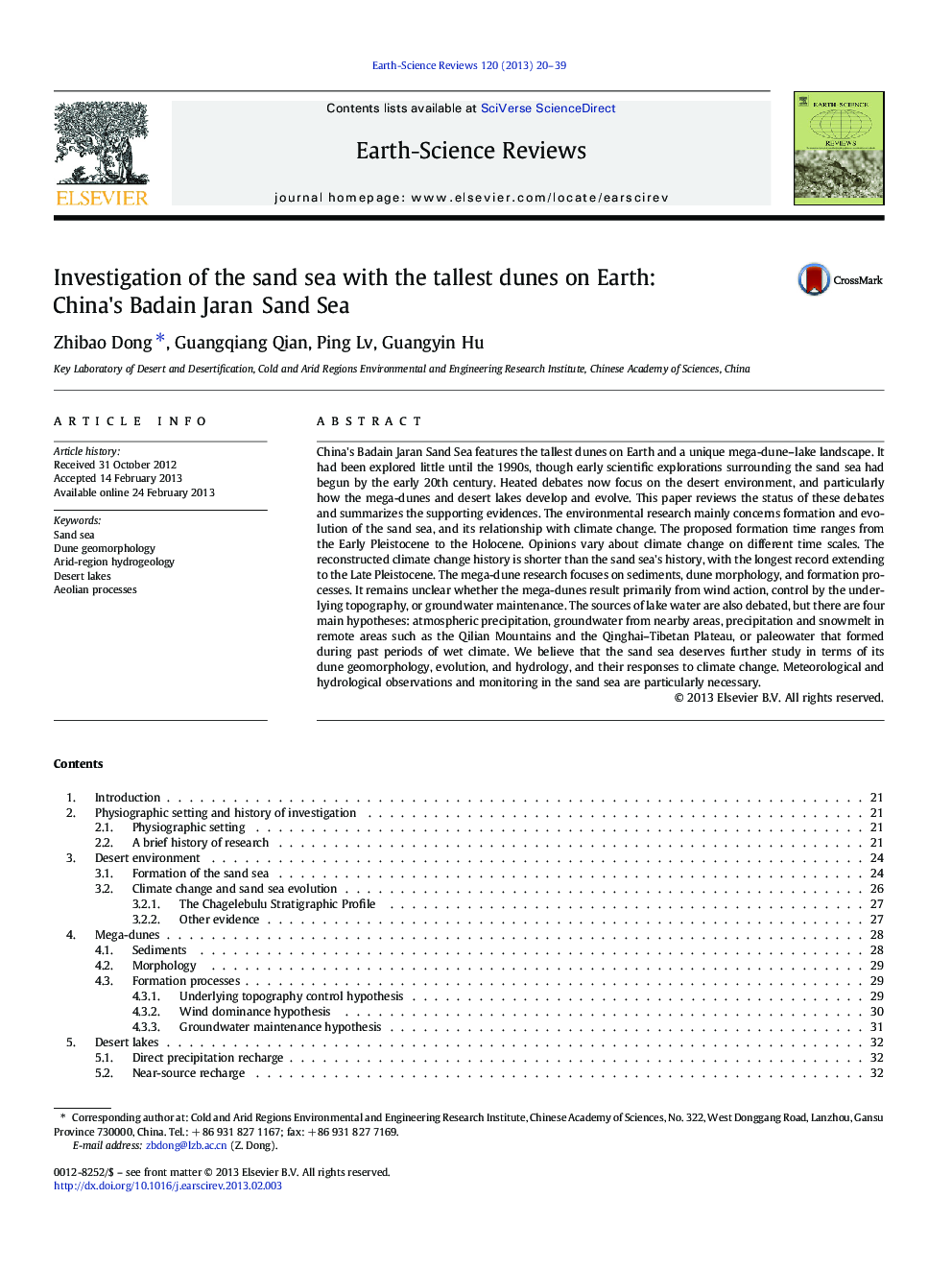 Investigation of the sand sea with the tallest dunes on Earth: China's Badain Jaran Sand Sea