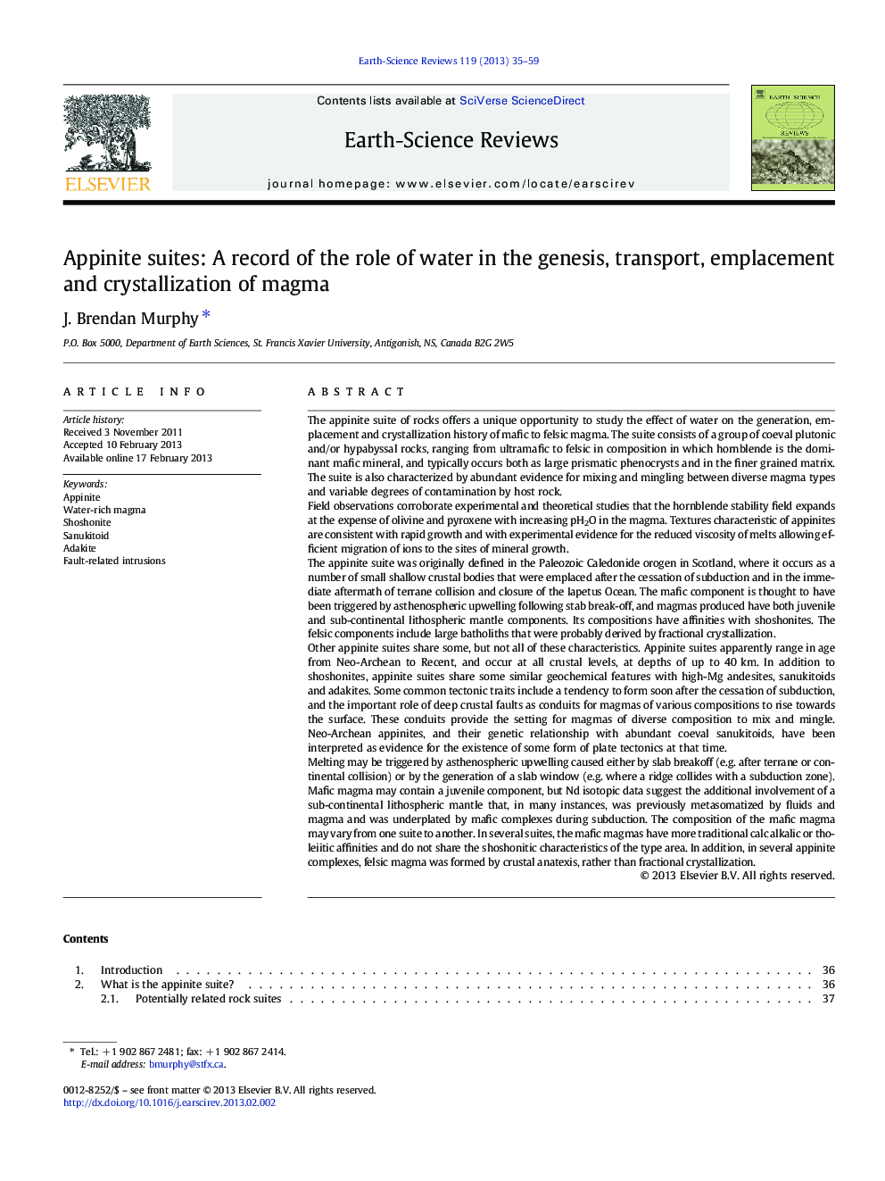 Appinite suites: A record of the role of water in the genesis, transport, emplacement and crystallization of magma