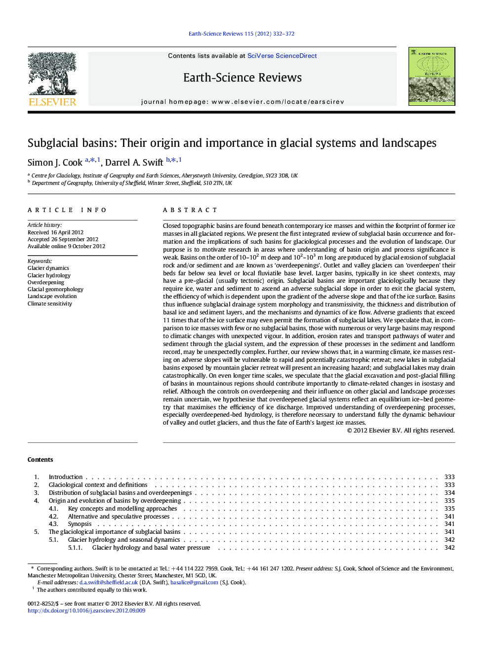 Subglacial basins: Their origin and importance in glacial systems and landscapes