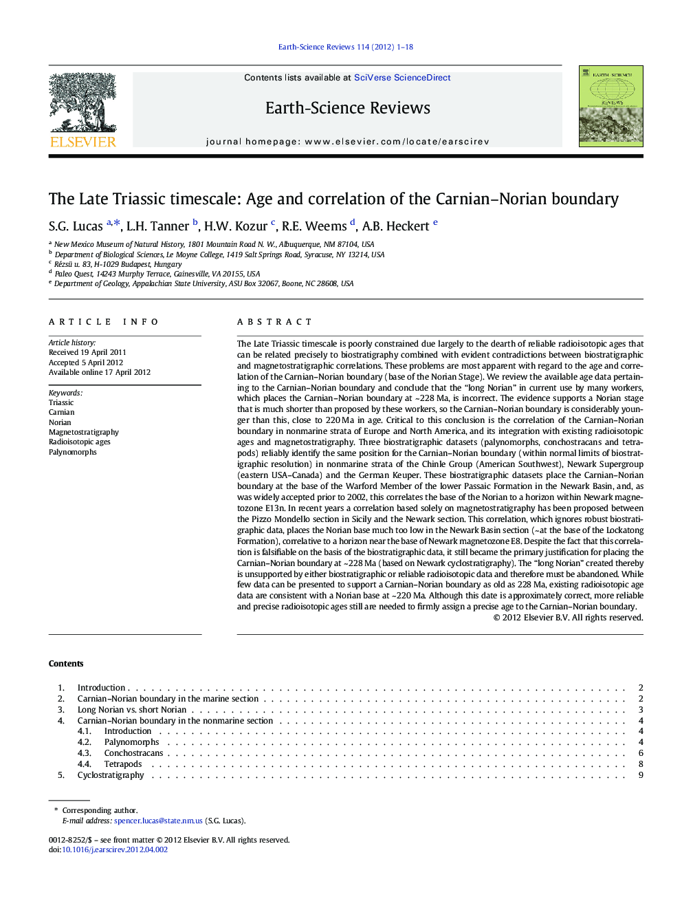 The Late Triassic timescale: Age and correlation of the Carnian-Norian boundary