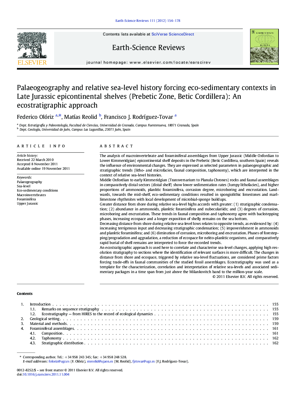 Palaeogeography and relative sea-level history forcing eco-sedimentary contexts in Late Jurassic epicontinental shelves (Prebetic Zone, Betic Cordillera): An ecostratigraphic approach