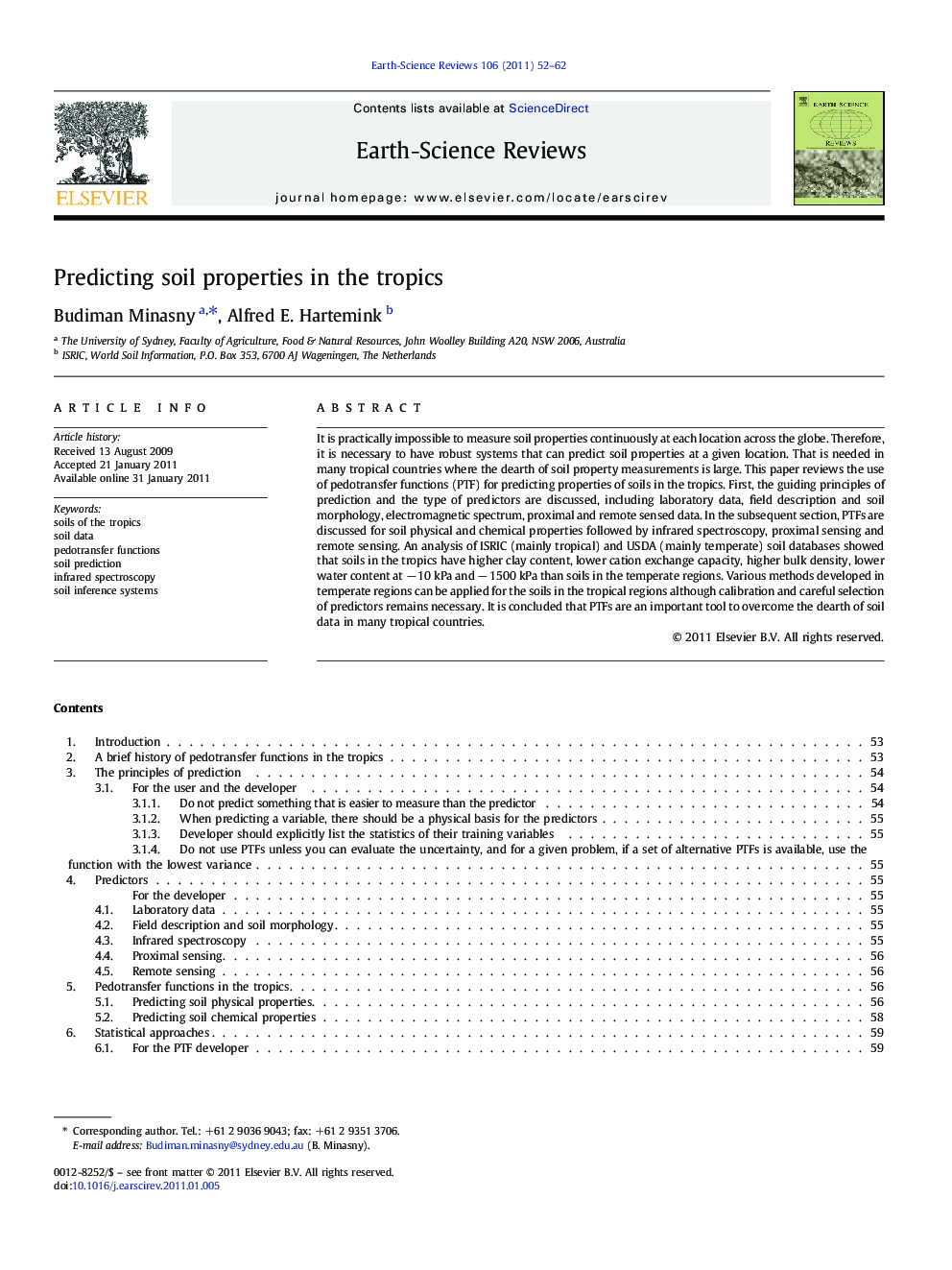 Predicting soil properties in the tropics