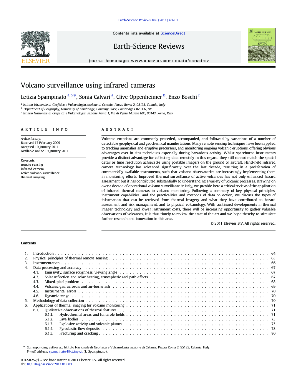 Volcano surveillance using infrared cameras