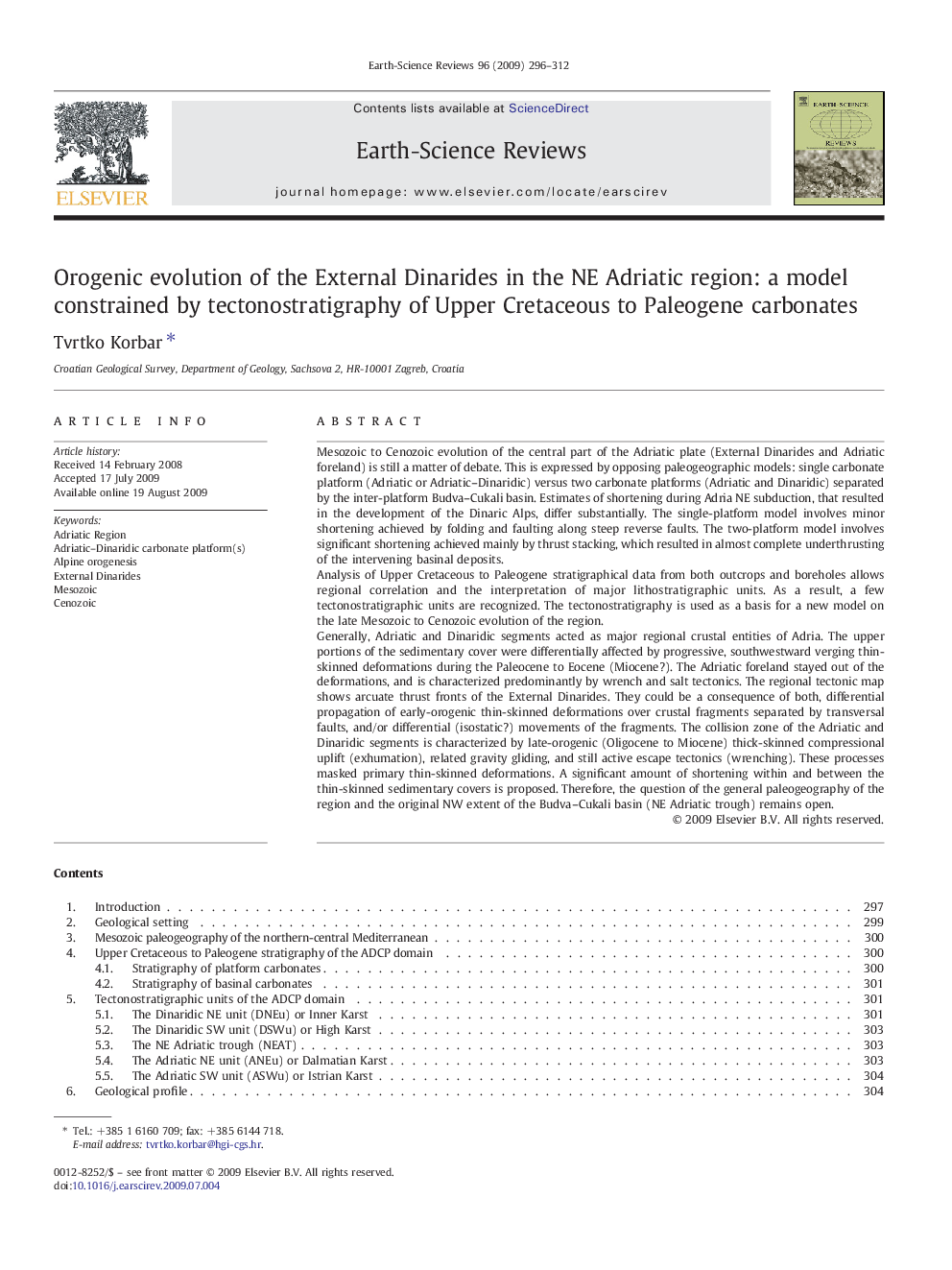 Orogenic evolution of the External Dinarides in the NE Adriatic region: a model constrained by tectonostratigraphy of Upper Cretaceous to Paleogene carbonates