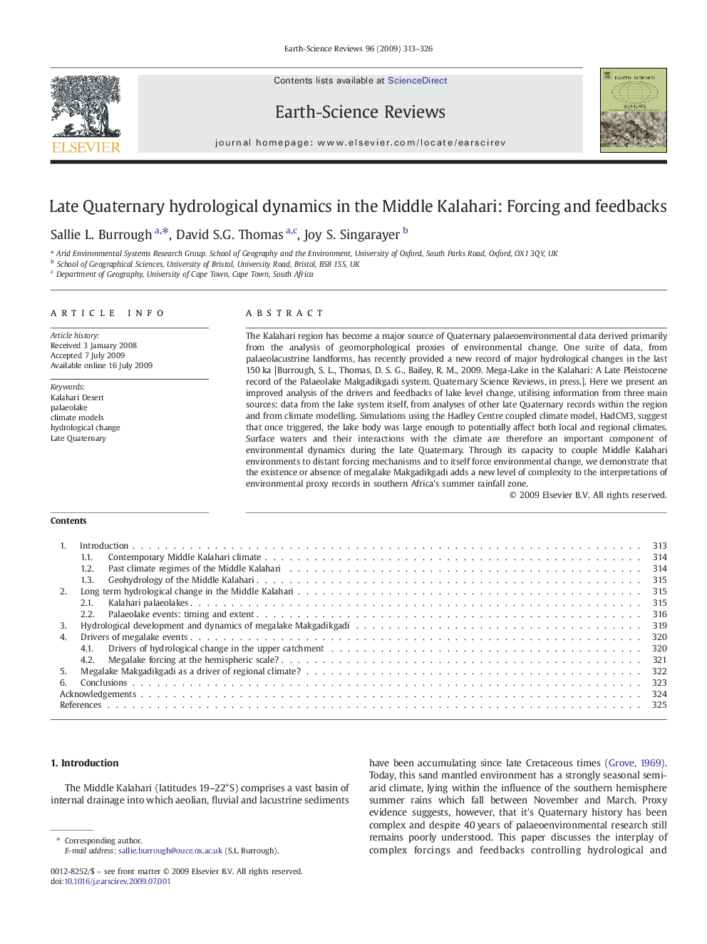 Late Quaternary hydrological dynamics in the Middle Kalahari: Forcing and feedbacks