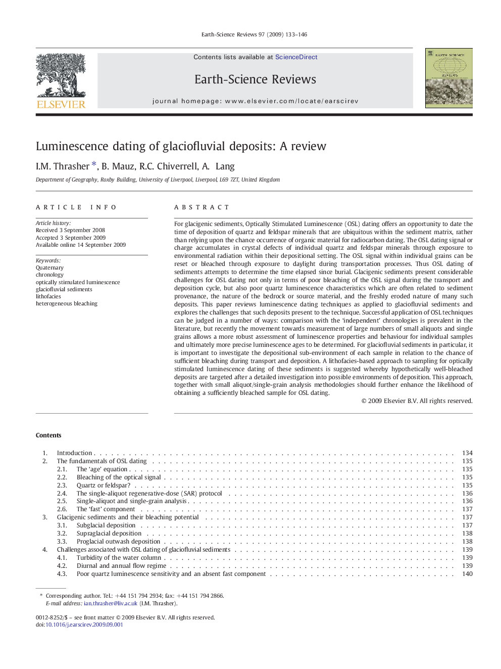 Luminescence dating of glaciofluvial deposits: A review