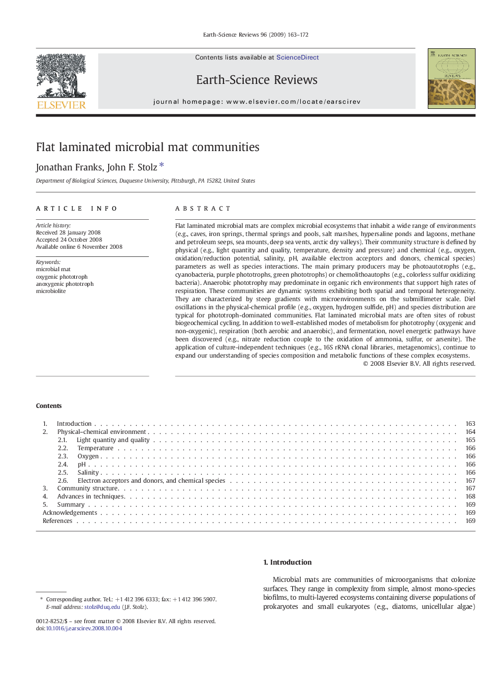 Flat laminated microbial mat communities